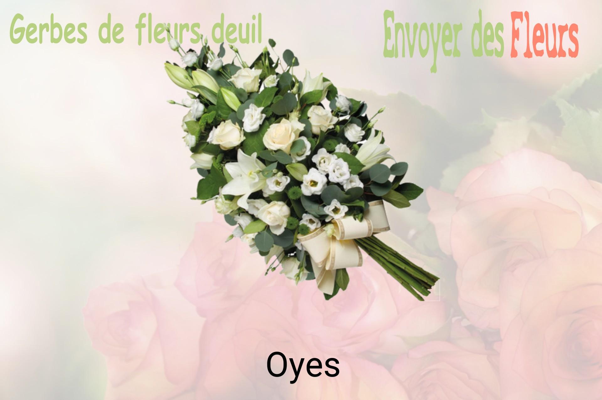 Gerbe de fleurs de deuil livrée à Oyes